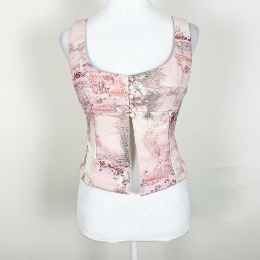 White Fox Boutique Pink Patterned Tank Top